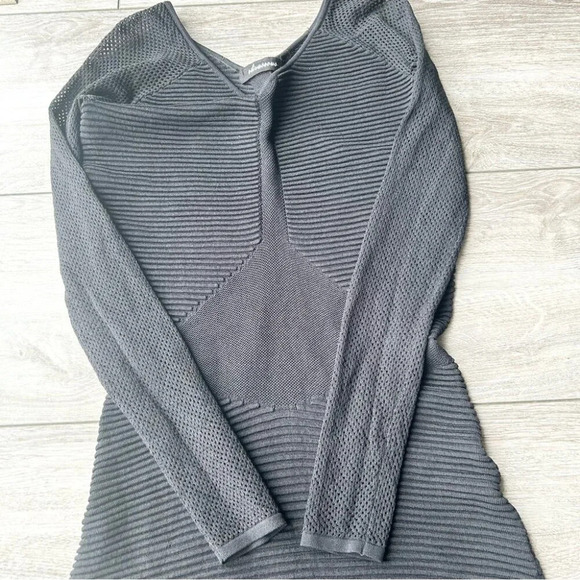 Olivaceous Black Mesh Sleeve  Bodycon Dress - Picture 8 of 15